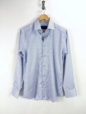 David Donahue Mens Slim Fit 100% Cotton Microdobby Dress Shirt Size 15 - 32/33